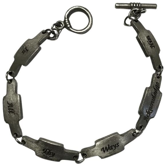 Vintage Christian “In All Thy Ways Acknowledge Him” 8” Pewter Bracelet - Picture 1 of 6